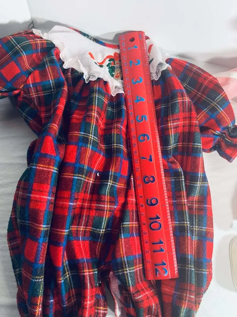 Vintage Little Me Christmas Flannel One Piece outfit baby